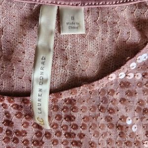 Rose sequined sheath sz 8